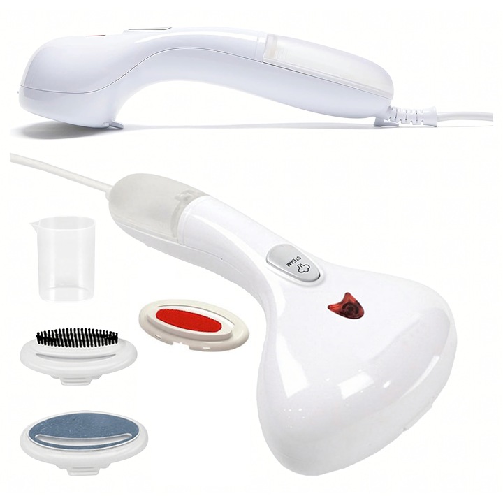 Вертикален уред за гладене с пара, Zola, 1500W, 20 г/мин, бял, комплект с 4 взаимозаменяеми аксесоара