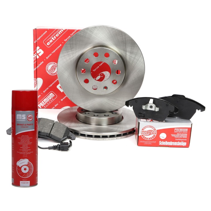 Fékbetét és féktárcsa készlet Master-Sport, szellőző, 288x66mm, Audi A3-hoz, többszínű