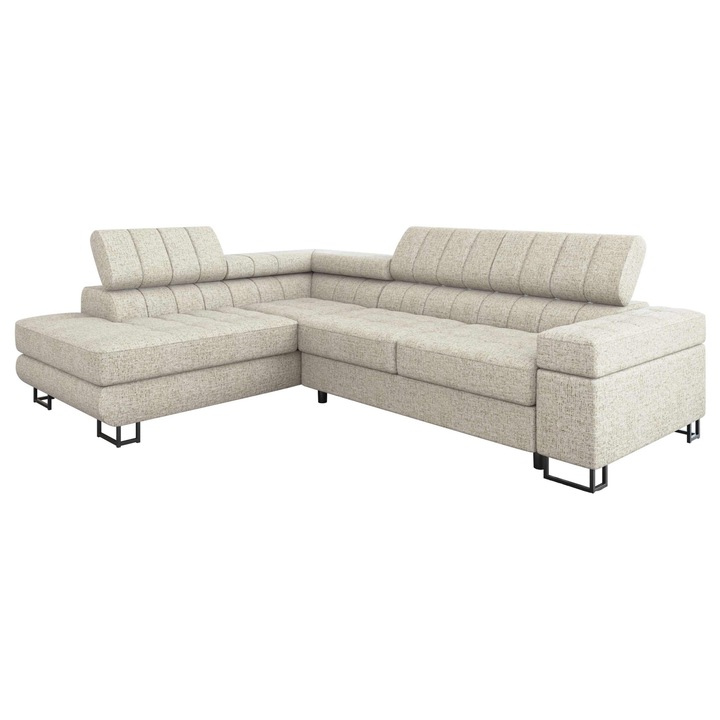 Coltar rabatabil Wales Premium stanga, MIRJAN 24, ecru, 203x271x71 cm