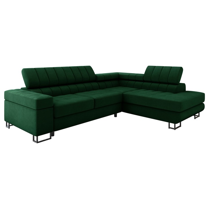 Coltar rabatabil Wales Premium dreapta, MIRJAN 24, sticla verde, 203x271x71 cm