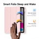Mágneses háromrészes tok Samsung Galaxy Tab S10 Lite / S10 FE 10.9" (2025) készülékhez, intelligens borító, tolltartó - rózsaszín
