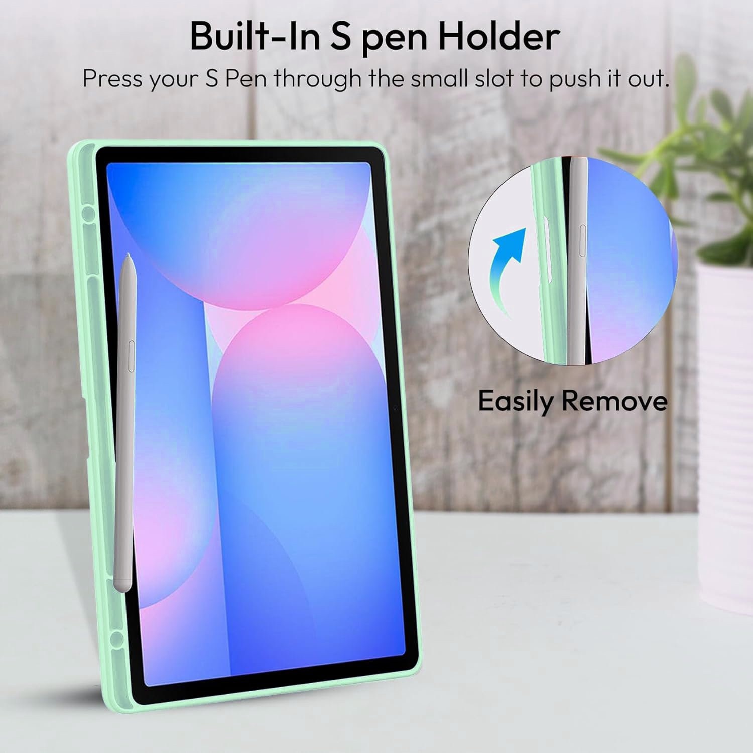 Husa Trifold Magnetica pentru Samsung Galaxy Tab S10 Lite / S10 FE 10.9" (2025), Smart Cover, Suport Stylus - Mint Green