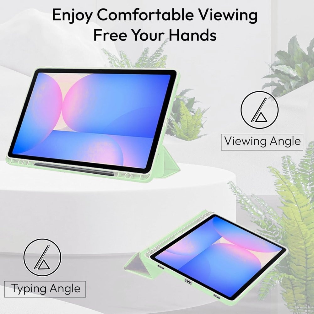 Husa Trifold Magnetica pentru Samsung Galaxy Tab S10 Lite / S10 FE 10.9" (2025), Smart Cover, Suport Stylus - Mint Green