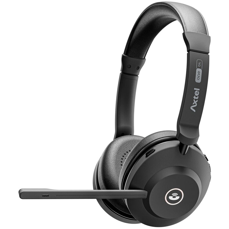 Casti Axtel ONE BT STEREO Wireless / Bluetooth, Conectivitate duala, microfon dual ENC, Incarcare rapida, Baterie puternica (40+ ore) Pana la 8, 5 zile in standby, Negru