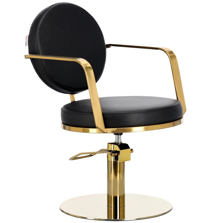 Scaun de coafat Calissimo Axel hidraulic rotativ, negru, 50x50cm, spuma poliuretanica