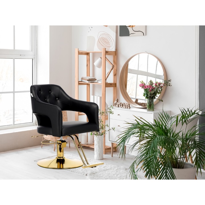 Scaun frizerie Calissimo Leia hidraulic rotativ crom, 48x48cm, 65cm