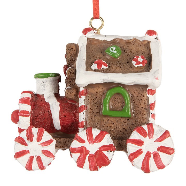 Коледна украса Влакче от полирезин, многоцветно 9x5x9 см