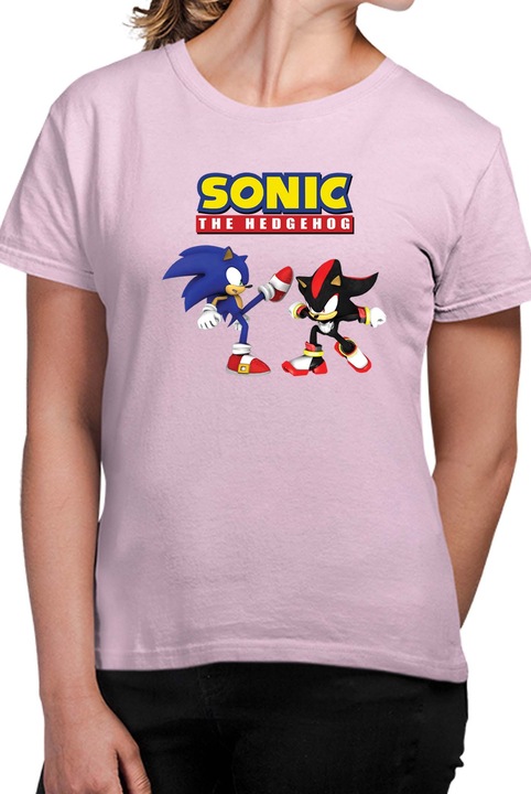 Tricou dama SONIC the Hedgehog OPT Sonic vs Shadow 02, Roz pal