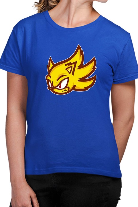 Tricou dama SONIC the Hedgehog OPT Super Sonic Face, Albastru