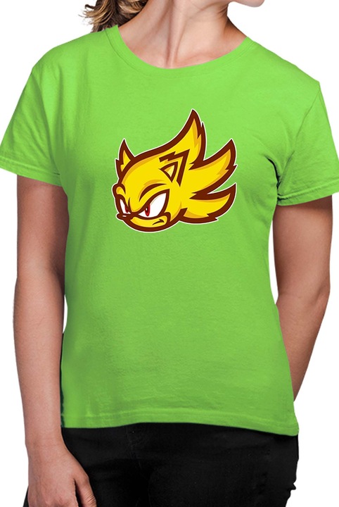 Tricou dama SONIC the Hedgehog OPT Super Sonic Face, Verde menta
