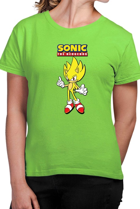 Tricou dama SONIC the Hedgehog OPT Super Sonic, Verde menta