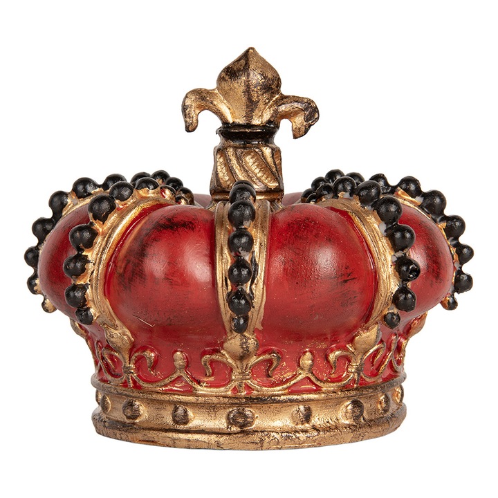 Többszínű polirezin korona dekoráció, Ø 13x11 cm