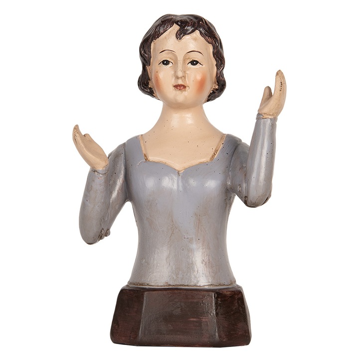 Többszínű polirezin női figura 12x9x20 cm