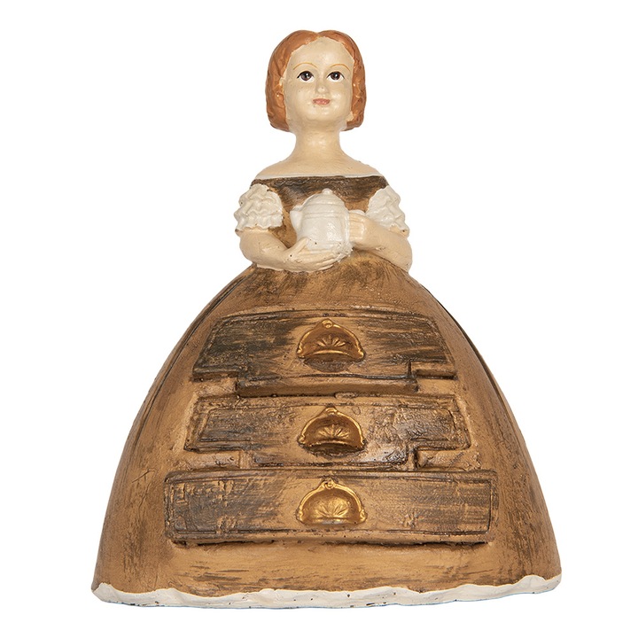 Többszínű polirezin női figura 16x11x20 cm