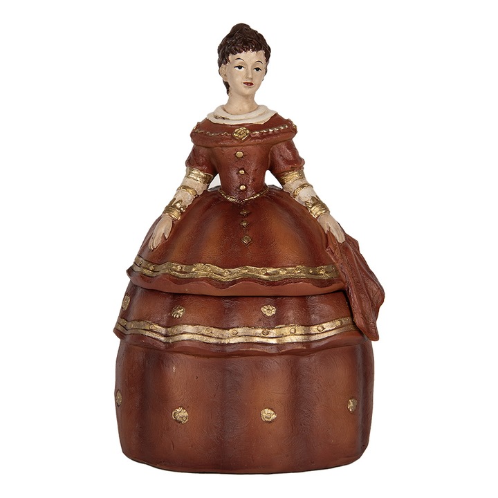 Többszínű polirezin női figura, 19x16x29 cm