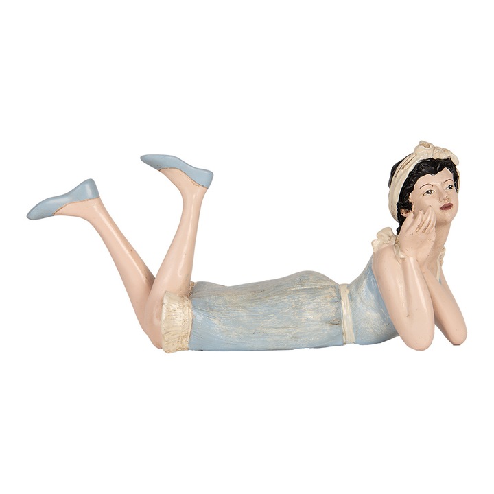 Többszínű polirezin női figura 26x12x9 cm