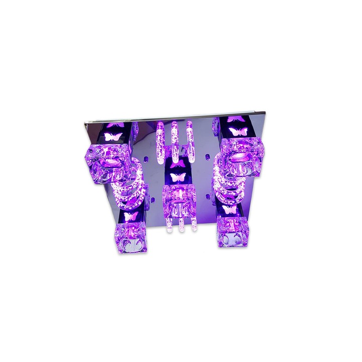 Lustra Full Electrics 9116/400, multicolora, telecomanda, 5*e27 dulie ceramica, leduri multicolor