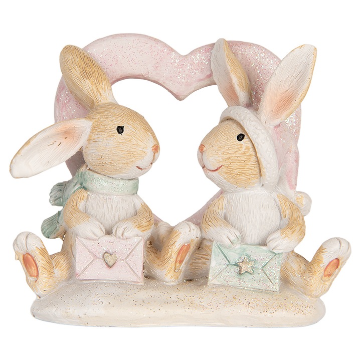 Figurina Iepurasi Paste polirasina multicolora 11x6x9 cm