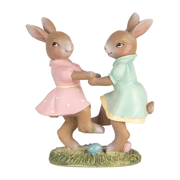 Figurina Iepurasi Paste polirasina multicolora 8x3x8 cm