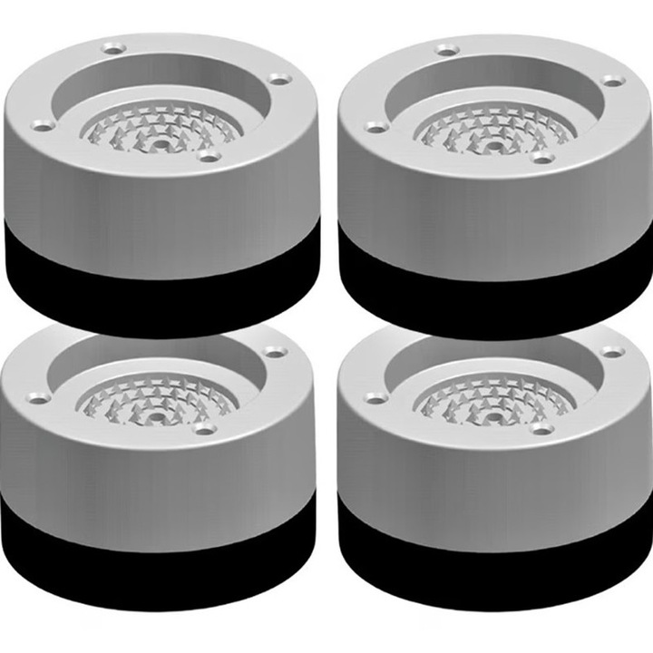 4 db rezgéscsillapító és csúszásgátló támaszték háztartási gépekhez és bútorokhoz – Világos Fekete/Világos Szürke