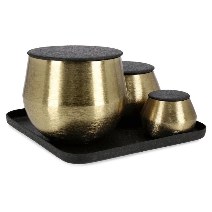 Tálka készlet, 3 dekoratív tál Kamya Ø6x6h, ø10x9h, ø13x13h, 24x24x2h