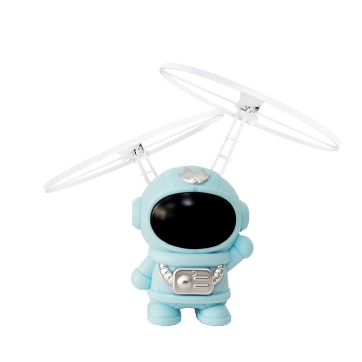 ZYTEQ®️ Repülő űrrobot, interaktív játék, LED fények, világító űrhajós, kék