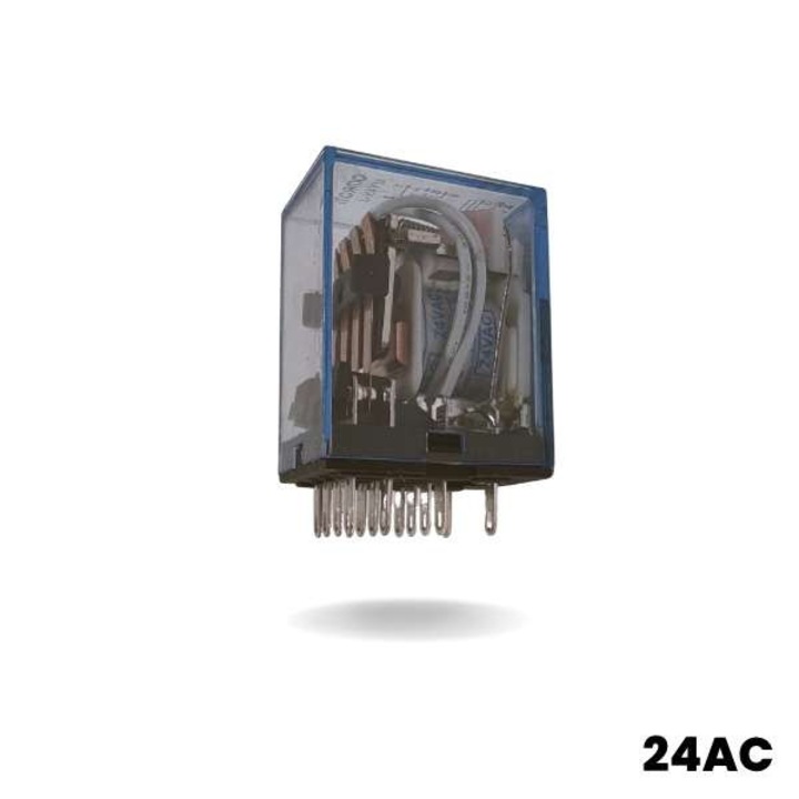 Спомагателно реле 24V AC, AZ, 14 пина, 16A, размери 33x26x20mm