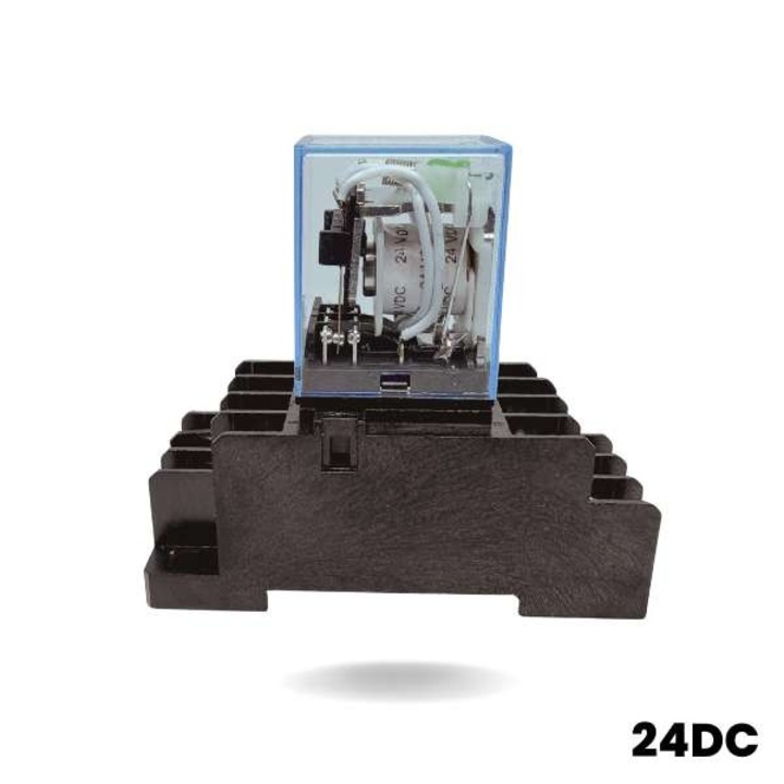 Цокъл за реле със силово реле 24DC, AZ, монтаж на DIN шина, 1 контакт, размери 72x30мм, 33x26x20мм