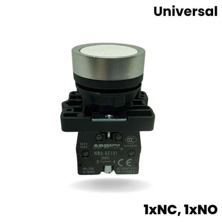 Buton de ridicare - alb 1 x NO, 1 x NC