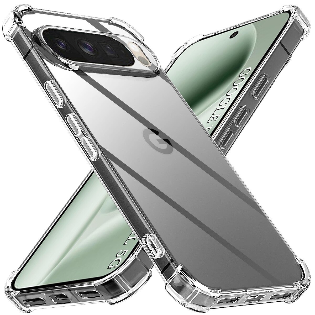 Husa pentru Google Pixel 10 Pro XL, SKYDDAR INNOVATION, Shockproof Clear Silicone, Slim Silicon, Transparenta, set cu sticker