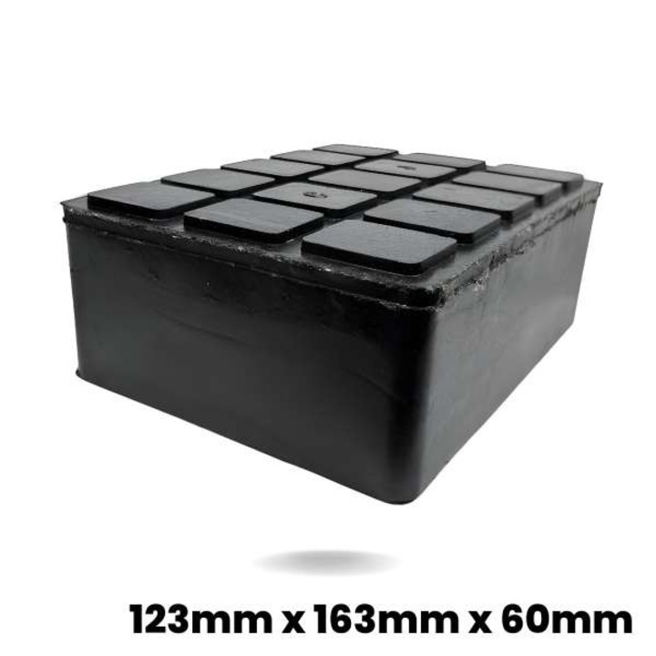Placa de cauciuc (bloc de cauciuc) pentru cricuri auto 123mmx163mmx60mm