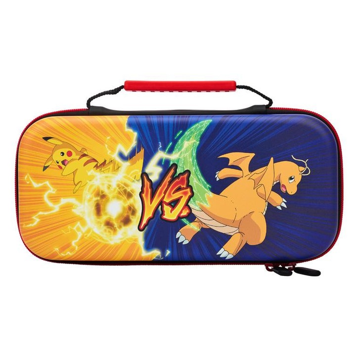 Etui PowerA pentru Nintendo Switch, protectie interioara, compartimente pentru jocuri, multicolor