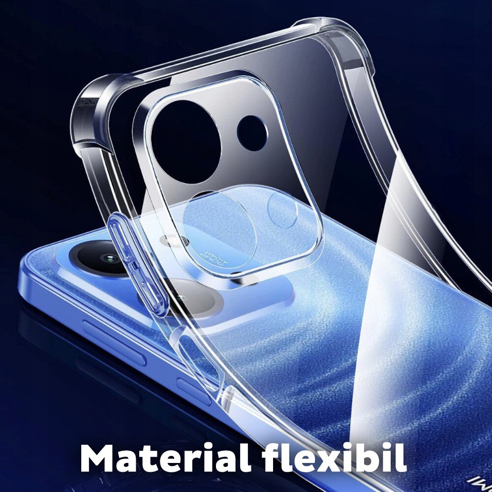 Husa pentru Xiaomi Redmi 15C 4G / Redmi 15C 5G Daden® Clear Silicone, Protectie Camera, Antisoc, Transparenta