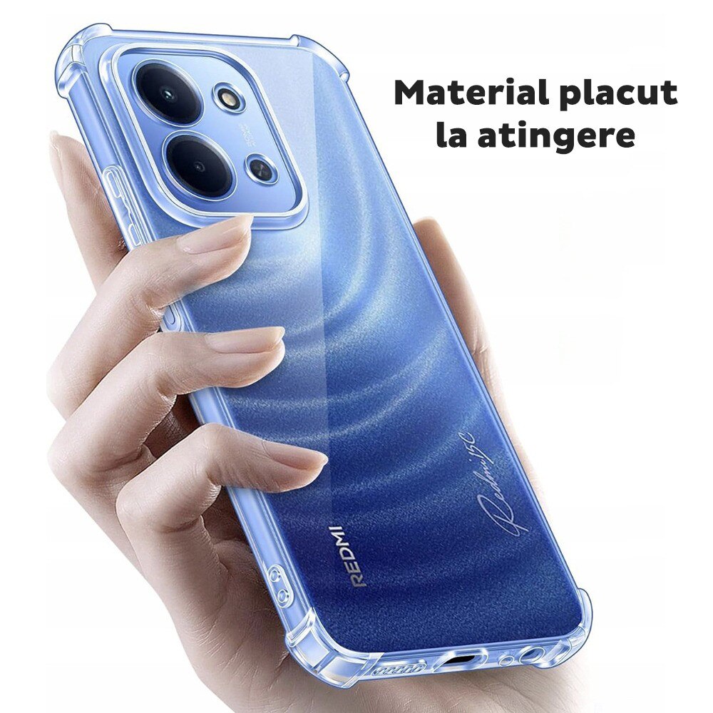 Husa pentru Xiaomi Redmi 15C 4G / Redmi 15C 5G Daden® Clear Silicone, Protectie Camera, Antisoc, Transparenta