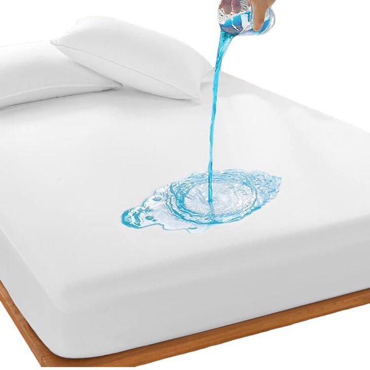 Комплект Защита на Матрак, От Водоустойчив Фротир 90x200 см+30 см Бял, И 2 Възглавници от Силиконов Пух, Антиалергични 50x70 см