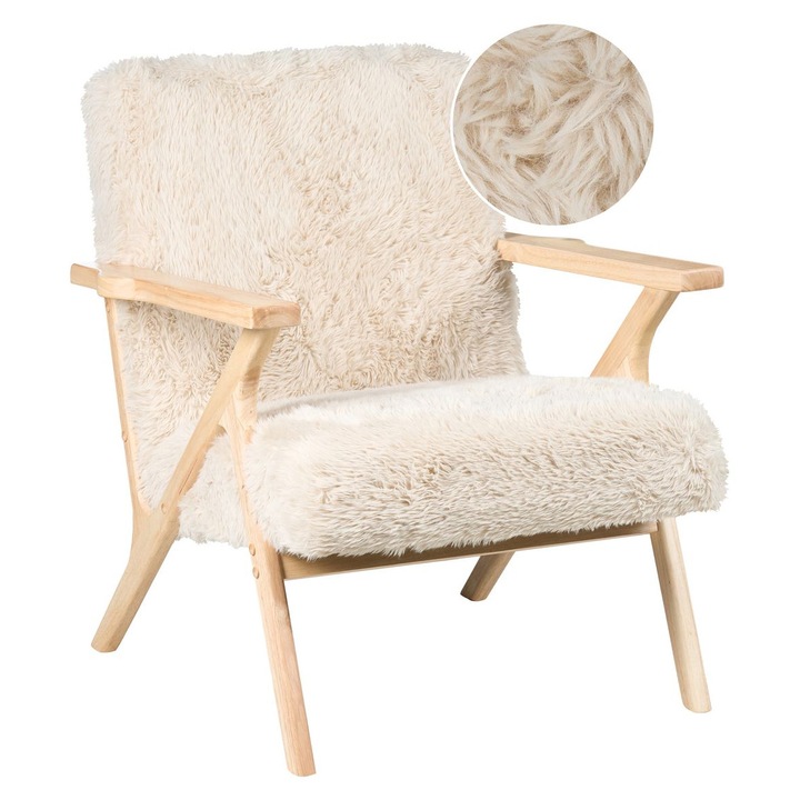 Fotel Kisa Műszőrme Világosbézs