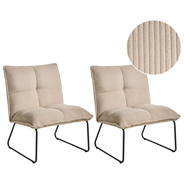 Kétdarabos fotelszett Bjasta Kordbársony Bézs