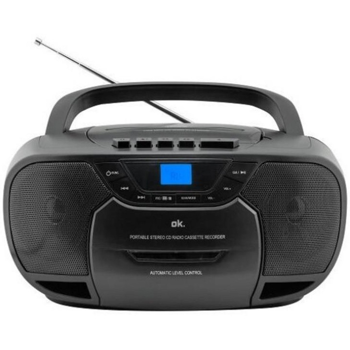 Radio cu ceas OK, model ORC 540-B, FM, CD, USB, negru