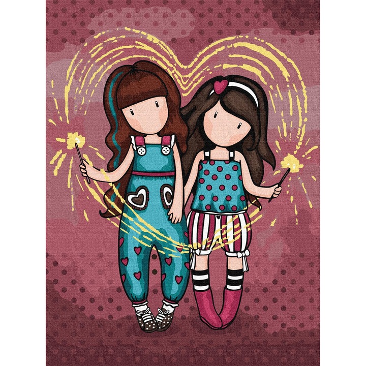 Set pictura pe numere, cu sasiu, Artificii - colectia Santoro, 30x40 cm