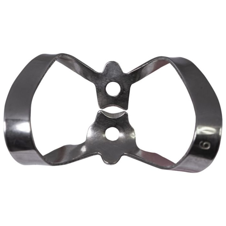 Clema pentru diga cu aripi, din inox, 9, pentru dintii frontali
