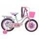 Детски велосипед Azaris, модел 12", розов, с кошница и помощни колела