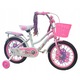 Детски велосипед Azaris, модел 12", розов, с кошница и помощни колела