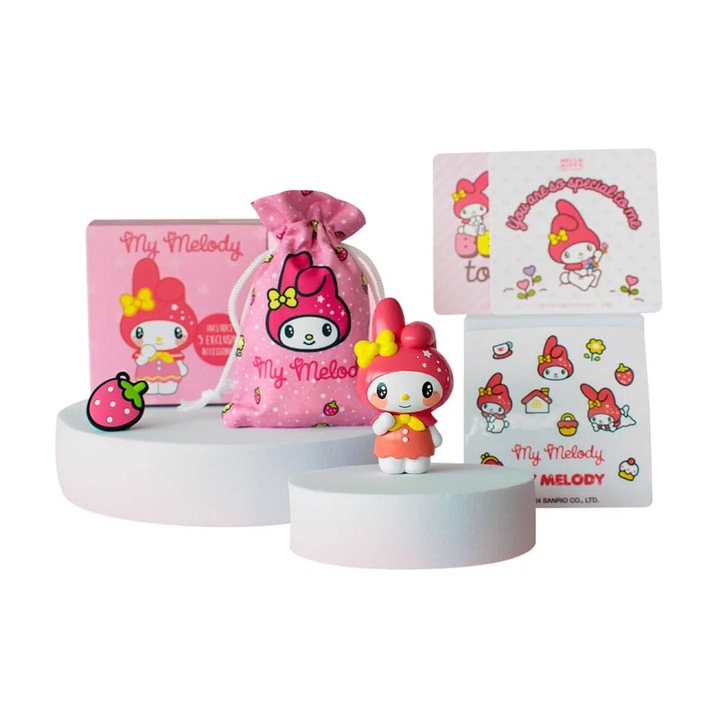 Figurina My Melody 6 cm, set cu 5 accesorii, multicolor