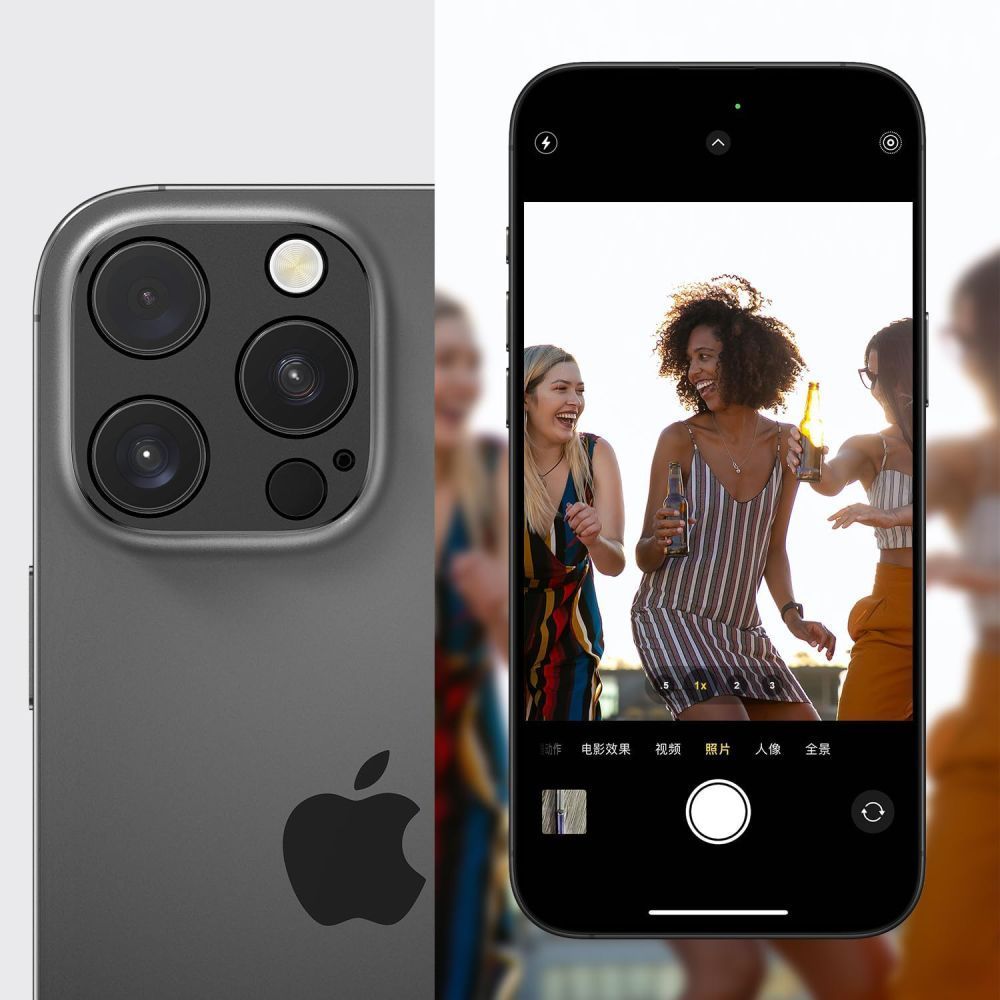 Protectie camera foto din aluminiu Tech-Protect Camalloy Fit Plus compatibila cu iPhone 17 Pro Max, Deep Blue