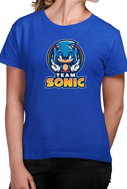 Tricou dama SONIC the Hedgehog OPT Team Sonic, Albastru