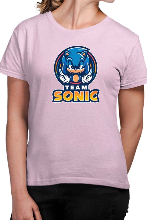 Tricou dama SONIC the Hedgehog OPT Team Sonic, Roz pal