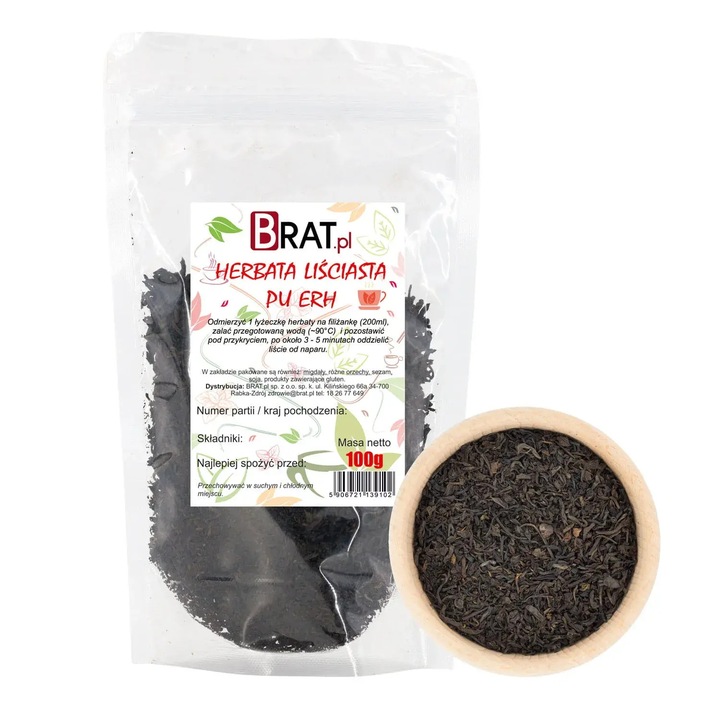 Ceai Pu Erh 100g, Brat.pl, natural, aromat intens, 100g