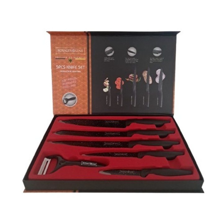 Set 5 Cutite Royalty Line, otel, design elegant, antiaderent, 20x18x13x9cm