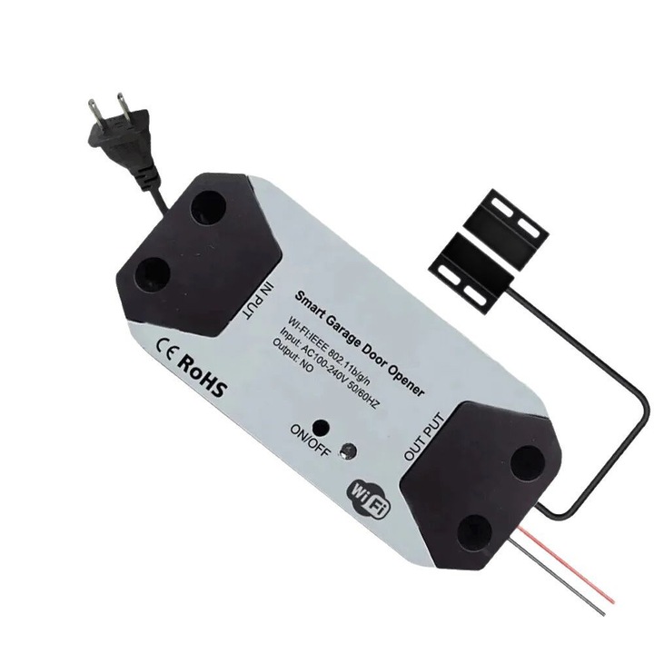 Comutator WiFi, Tuya Smart, 2,4 GHz, raza de actiune de 5 m, temporizator programabil, control tactil, alb