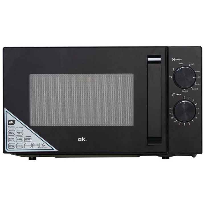 Cuptor cu microunde OK. OMWG 2024-1 B, 900W, functie grill, negru